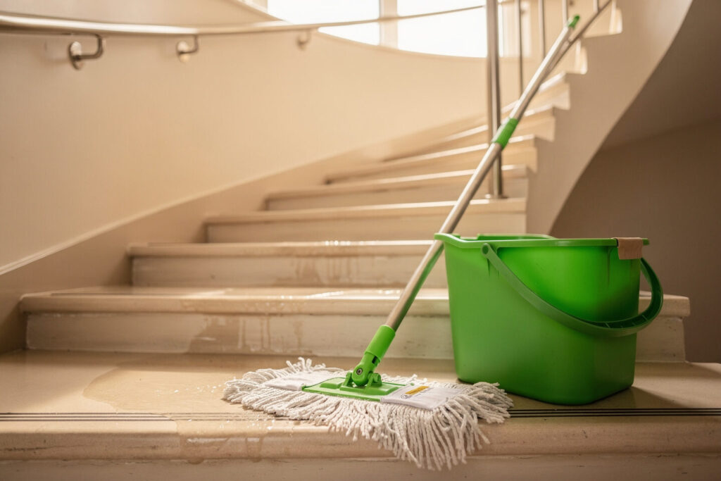 Ablauf unserer Treppenhausreinigung – Gebäude- und Hausmeisterservice Baas